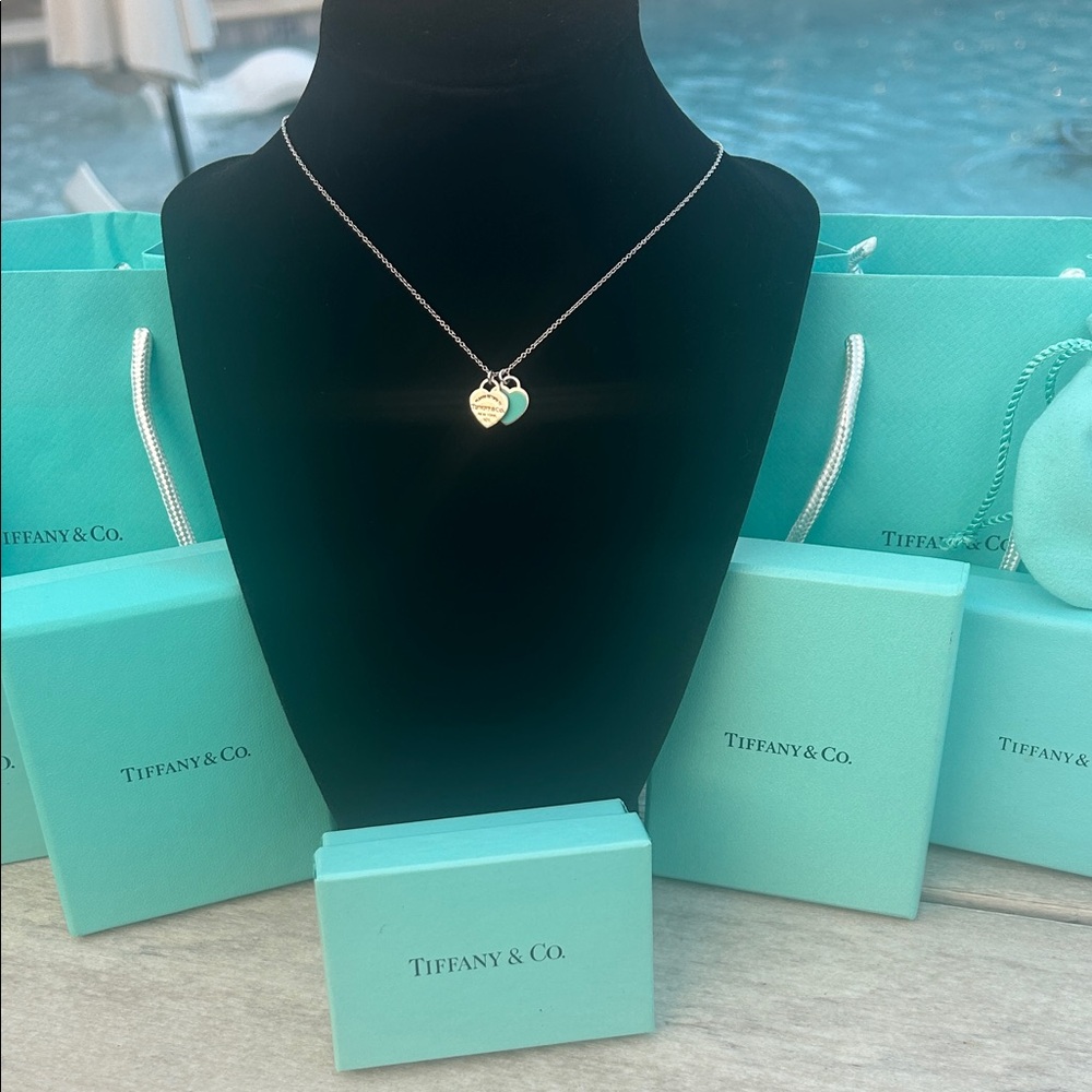 Tiffany & Co. Return to Tiffany Mini Double Heart Tag Pendant Necklace